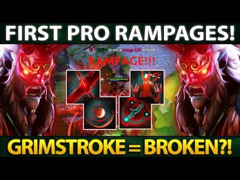 FIRST Pro Players to get Rampage with NEW BROKEN HERO GRIMSTROKE - WTF Dota 2