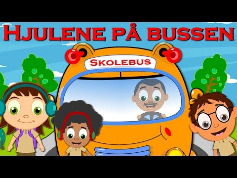 Hjulene på bussen | 15 minutter mix med tekst | Danish Wheels on the Bus Compilation
