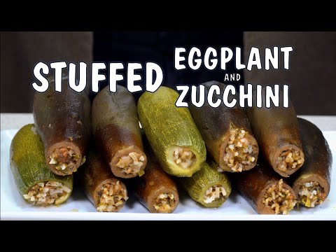 How to Make Vegan Mahshi: Stuffed Eggplant and Zucchini | محشي باذنجان وكوسا | The Egyptian Cook