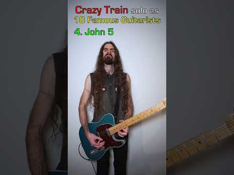 Crazy Train solo as 10 Famous Guitarists #ozzyosbourne