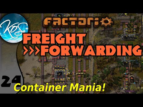 Factorio Freight Forwarding Mod 24 - UNIVERSAL CONTAINER UNLOADING STATION - Let's Play