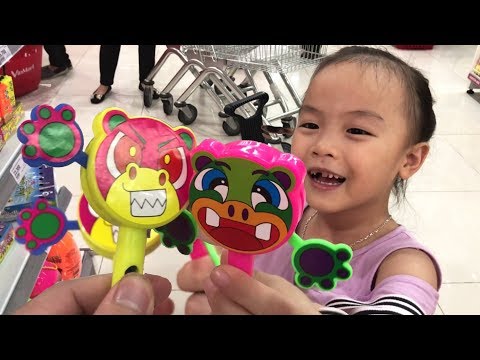 Kid go shopping at the supermarket with many color toys - nursery rhymes songs for babies Video