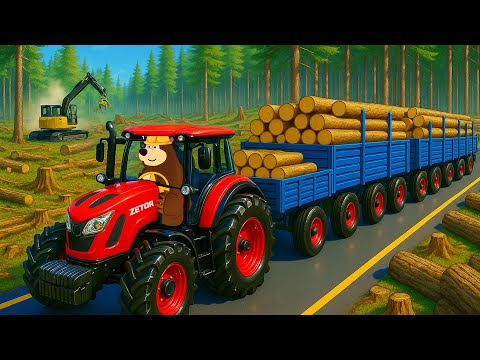 Windmill Repair 🌬️🚜 | Cutting Wood, Factory Work & Installing New Blades | Farm Animation