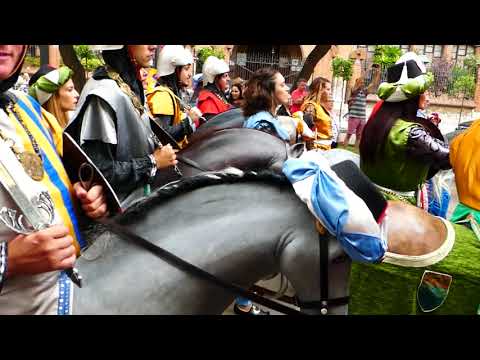 Santa Tecla dancers on the Rambla in Tarragona Spain - 2017