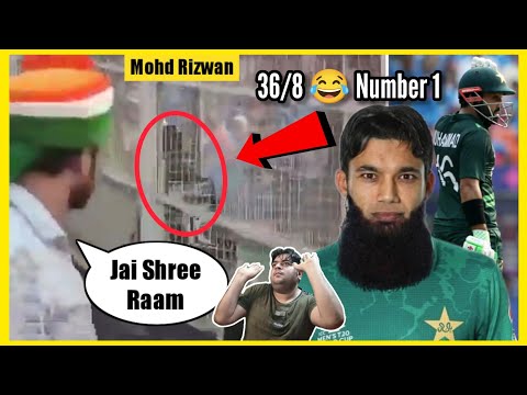 Indian Fans Chanting JAI SHREE RAAM in-front of Mohd Rizwan | India vs Pakistan World Cup Reaction