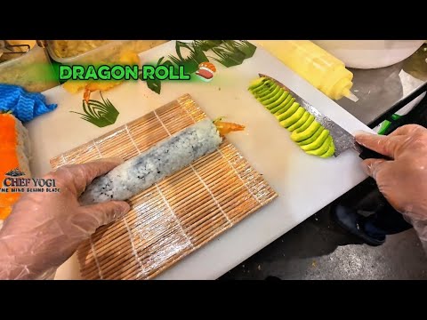 How to make Dragon sushi roll /Green dragon By Chef Yogi