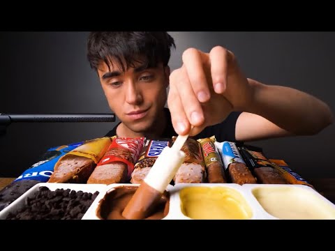 McBang ASMR chocolate Oreo cookie ice cream candy bars Mukbang bites only
