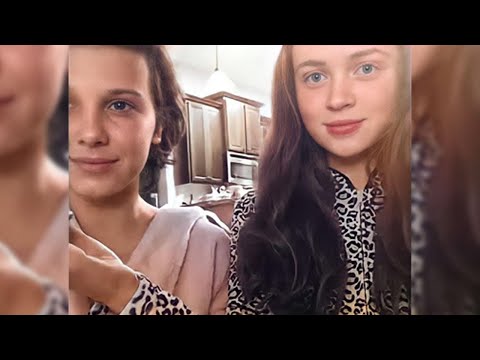 Millie Bobby Brown and Sadie Sink singing Pitch Perfect's ''When I'm Gone''