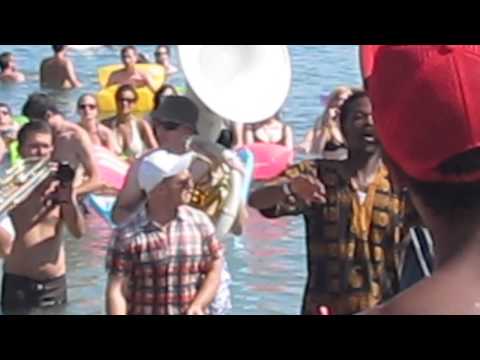 Doin' the 'wave on the beach at Soundwave Croatia 2013 -  Riot Jazz 22.07.13 3ish