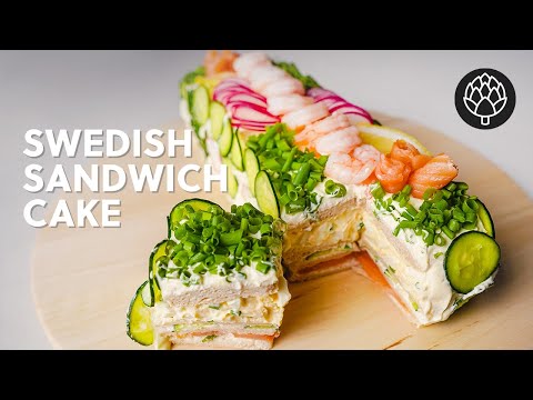 Easy Delicious Savory Sandwich Cake  (Swedish Smorgastarta)
