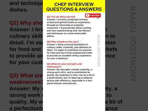 Chef Interview Questions and Answers | Chef Job Interview Questions and Answers