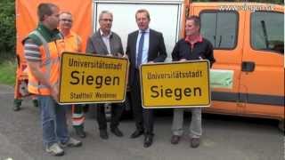 preview picture of video 'Siegen: Neue Ortsschilder für die Krönchenstadt'
