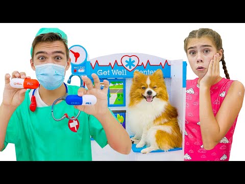 Nastya y Artem están ayudando a un cachorro, historia de mascotas paraniños