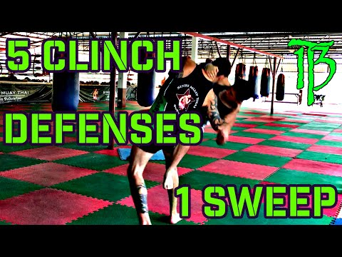 CLINCH: 5 SIDE KNEE DEFENSES & 1 SWEEP