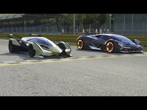 Lamborghini V12 Vision GT vs Lamborghini Terzo Millennio at Monza Full Course