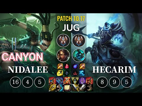 DWG Canyon Nidalee vs Hecarim Jungle - KR Patch 10.17