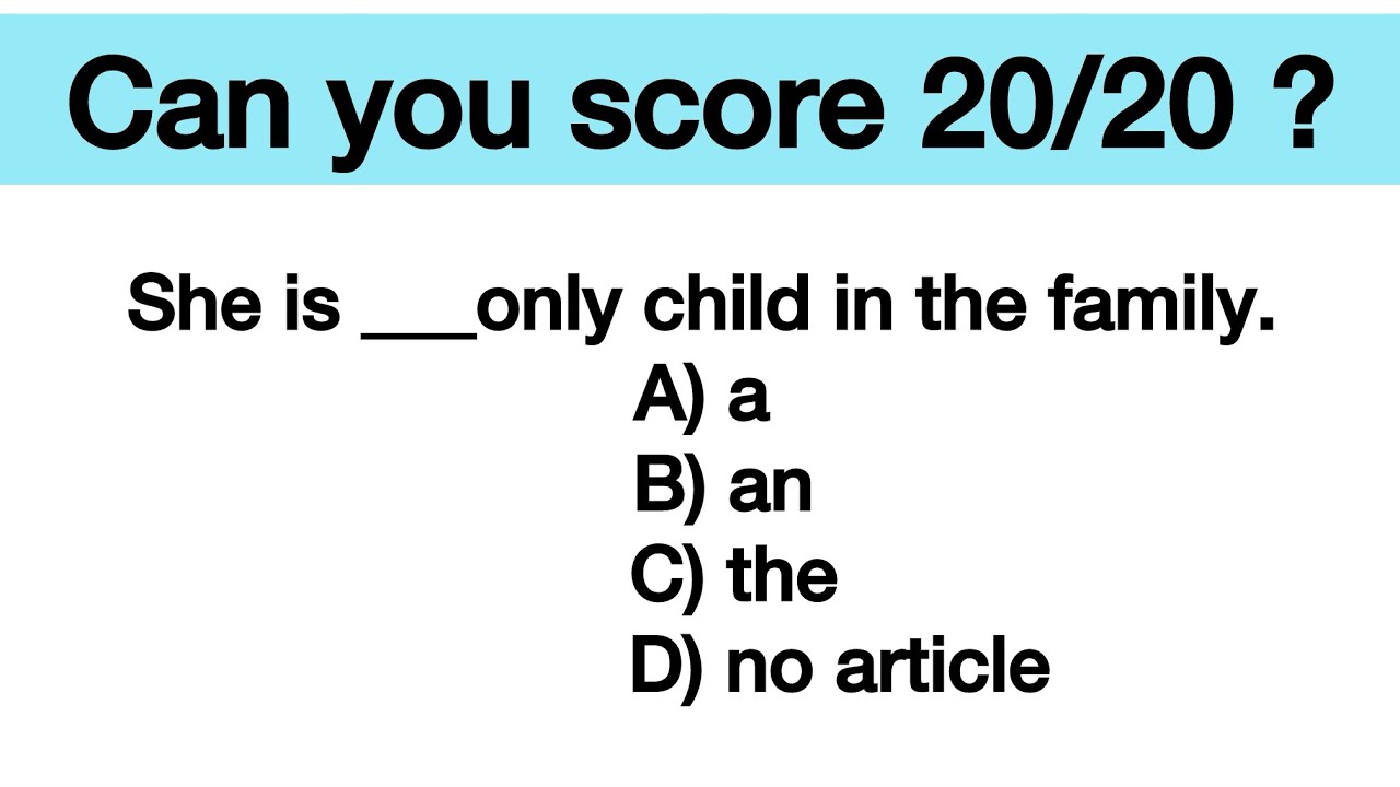 “Test your grammar skills with these 20 tricky questions! Can you score 100%?”