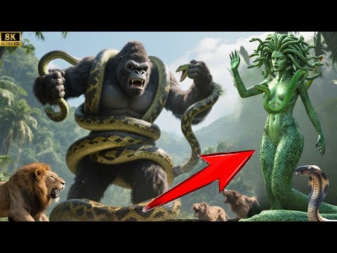King Kong And The Lions vs Medusa Gorgon And Her Snakes: Skull Island Snake Invasion