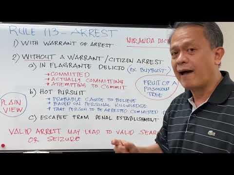 Rule 113 - Arrest. Warrant of Arrest vs. Warrantless Arrest. What is Citizen Arrest?