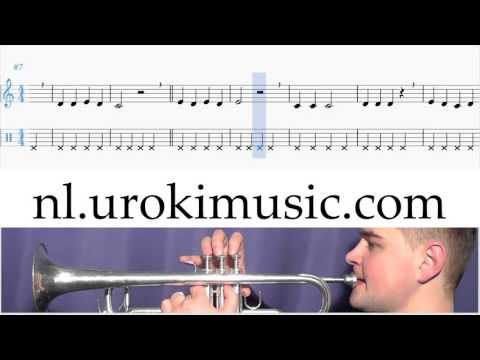 Trompet Leren Spelen Mary Had A Little Lamb C#1 S#1 L#7 Trompetles Studie Klasse Muzieknoten Bladmuz