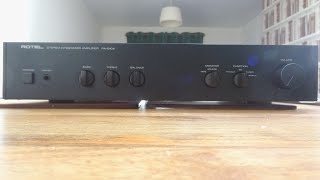 Video thumbnail for Rotel RA-810a Stereo Integrated Amplifier Review, 20 watts per channel, Phono Input by Michael Yates