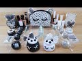 Black Vs White Mixing Makeup Eyeshadow Glitter Into SLIME And CLAY ASMR Satisfying Slime Video 110