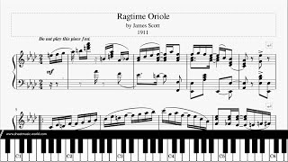 Oriole Rag (1911) - James Scott - Piano (Ragtimes Sheets - Ragtime Tutorial Piano score)