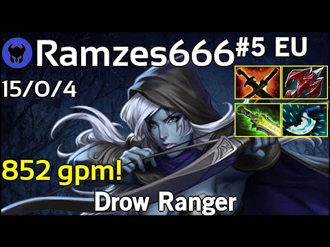 852 gpm! Ramzes666 plays Drow Ranger!!! Dota 2 7.20