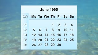 June 1995 Calendar