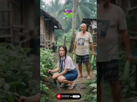 she took the vegetables without asking! heavy rain in village life #fyp #heavyrain #rainyday