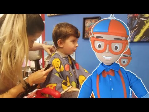 HAIR CUTS are FUN for Toddlers and kids on Jonathan's PLayhouse with My Buddy Blippi Toy