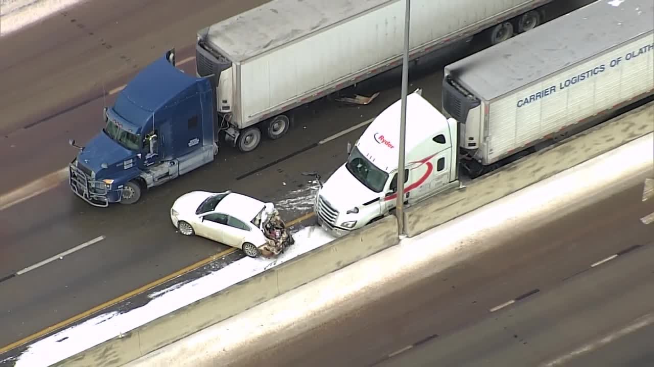 Several crashes cause traffic on I-35 in Moore