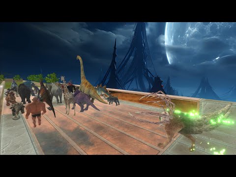 Trying to escape from DEATH TOUCH ALIEN - Animal Revolt Battle Simulator