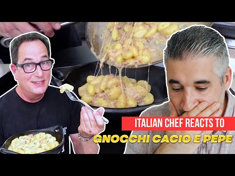 Italian Chef Reacts to GNOCCHI CACIO E PEPE By @samthecookingguy