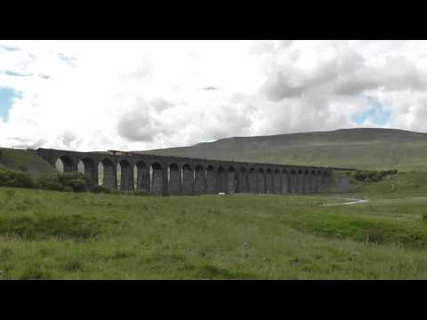 Colas Rail 60087 on 6J37 Carlisle Yard to Chirk Kronospan Passing over Ribblehead Viaduct 23/07/215