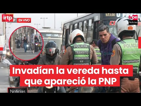 Motociclistas invadían la vereda y fueron intervenidos por la PNP en SMP