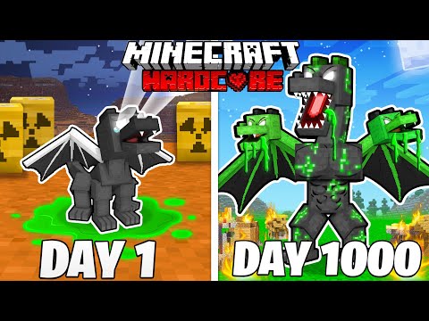 I Survived 1000 Days as a MUTANT DRAGON in HARDCORE Minecraft! (Full Story)