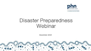 Disaster Preparedness Webinar
