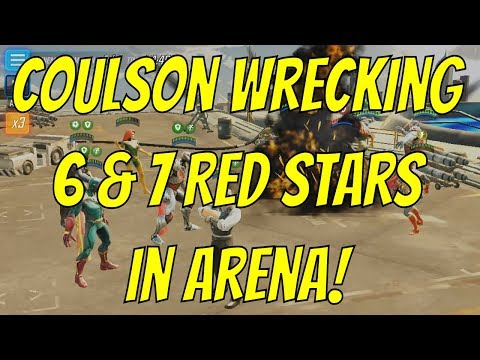 Coulson Wrecking 6 & 7 Red Stars In Arena! - Marvel Strike Force