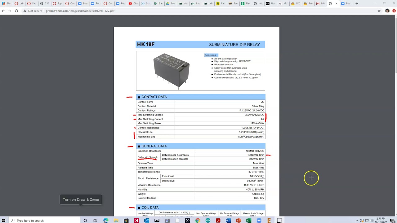 Relay datasheet part 1