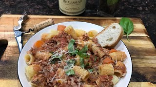 Homemade Bolognese Sauce Recipe | Mezzi Rigatoni Bolognese (Italian Meat Sauce)