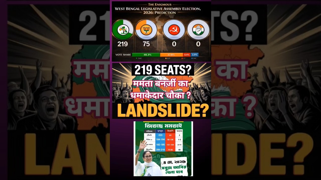 TMC 219 Seats? 🤯 Bengal Election Prediction Shocks BJP!🔥 #shortsfeed #shorts