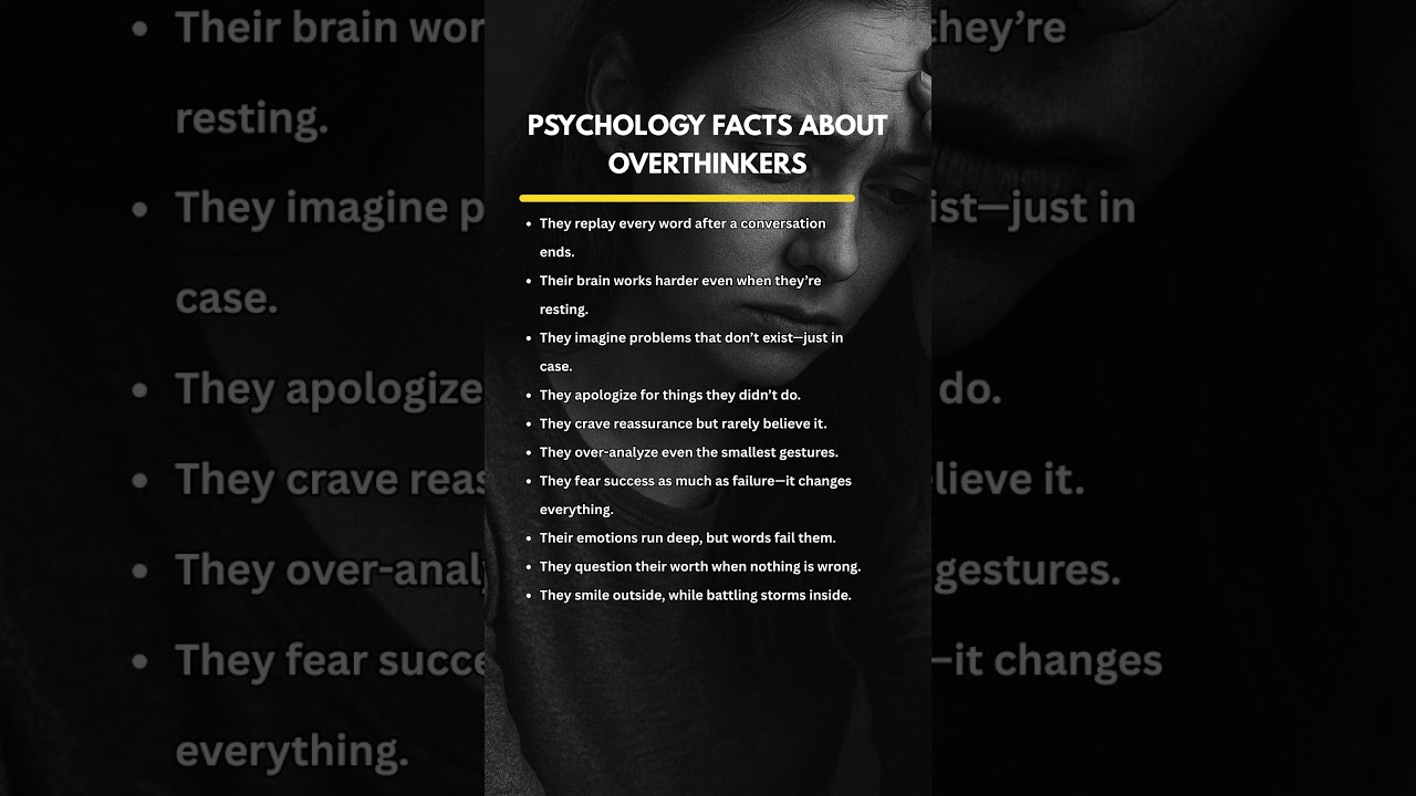 Psychology Facts About Overthinkers #psychologyfacts #overthinking #mentalhealth