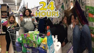 24 HOURS OVERNIGHT SLIME SUPPLIES SHOPPING CHALLENGE - 24 HOURS SLIME SUPPLY SHOPPING CHALLENGE
