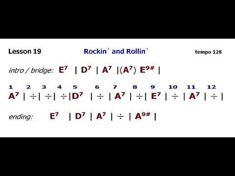 John Ganapes: Lesson 19 - Rockin' and Rollin' (128) - backing track
