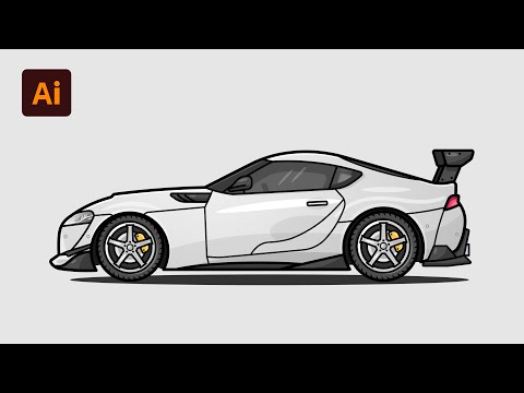 How to Draw Flat Design Cars in Adobe Illustrator Ferrari 330 P3 Speed Art