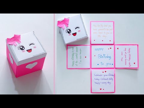 simple greeting card making / 💕 beautiful birthday greeting card idea | ไอเดียทำการ์ดวันเกิดเองได้