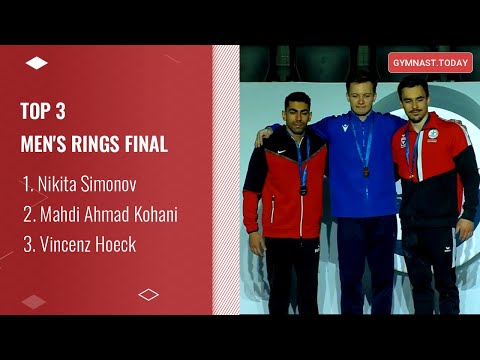 Top 3 in Men's Rings Final - 2023 Baku Gymnastics Apparatus World Cup