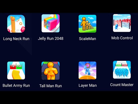 Bullet Army Run, Tall Man Run, Layer Man, Count Master, Long Neck Run, Jelly Run 2048, Gameplay