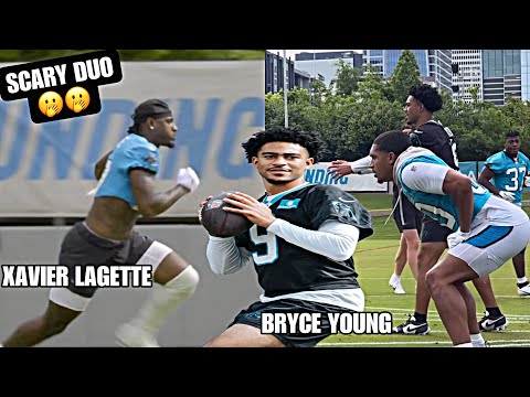 Bryce Young gets a TEASE of Rookie XAVIER LEGETTE @ Carolina Panthers Voluntary Camp Highlights ????